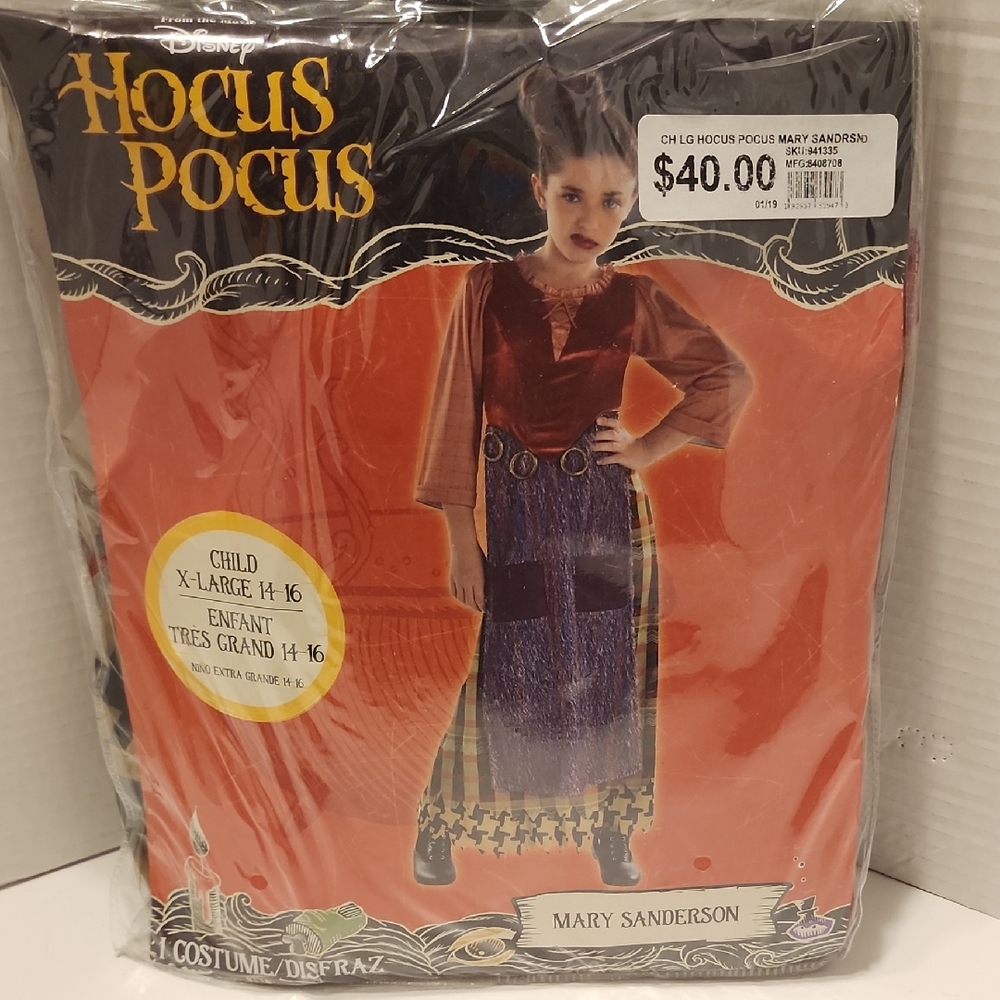 Disney Hocus Pocus Mary Sanderson Costume - Red and Blue
